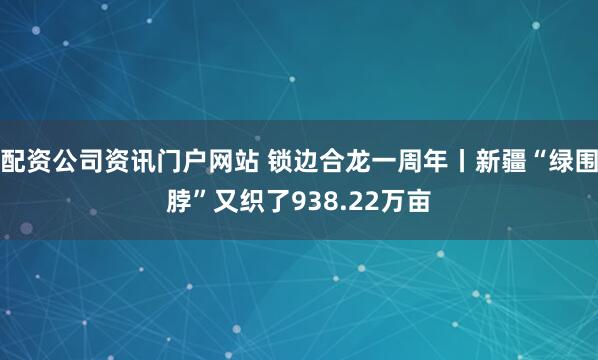 配资公司资讯门户网站 锁边合龙一周年丨新疆“绿围脖”又织了938.22万亩